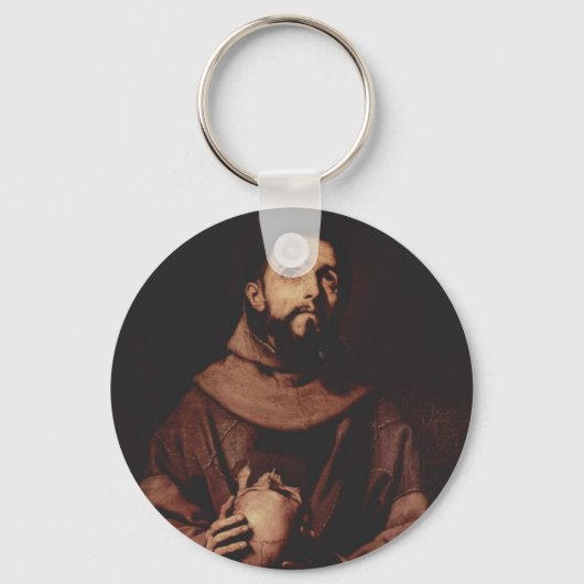Jusepe de Ribera- St. Francis van Assisi Sleutelhanger (Voorkant)