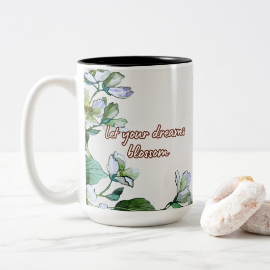 Jusmin Dream Blossom Tweekleurige Koffiemok (Met donut)