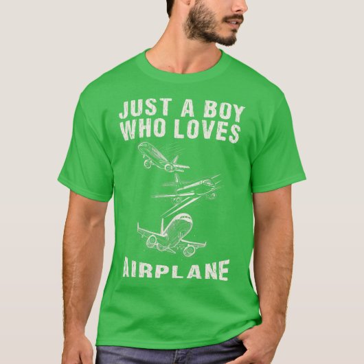 Just a boy who loves airplane t-shirt (Voorkant)