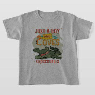 Just A Boy Who Loves Alligator Crocodiles Cute tee T-shirt