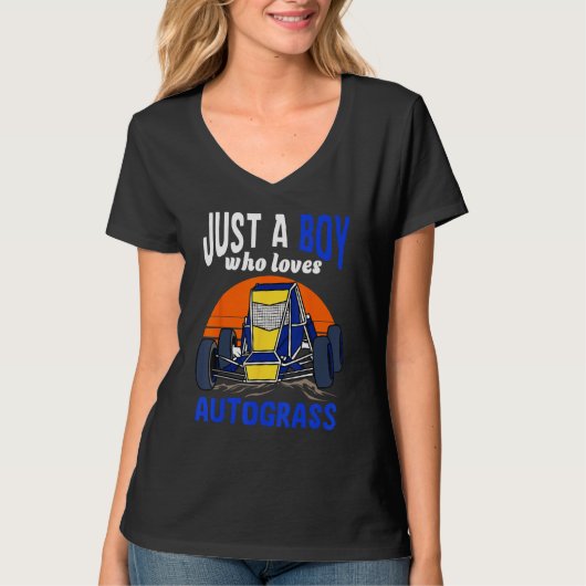 Just A Boy Who Loves Autograss Retro 1 T-shirt (Voorkant)