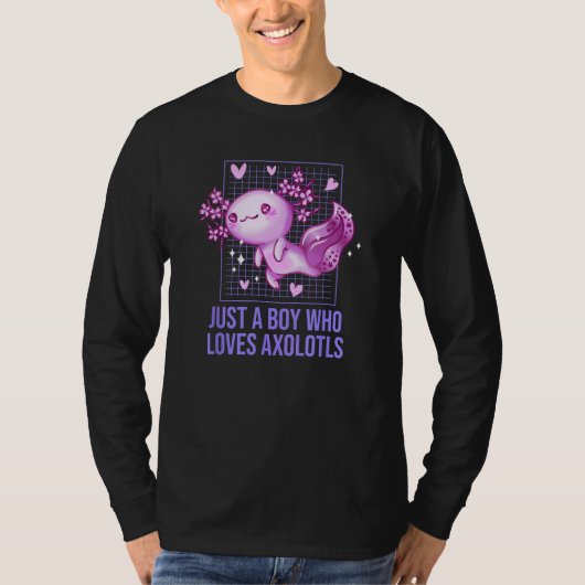 Just a Boy Who Loves Axolotl Salamander Axolotl P T-shirt (Voorkant)