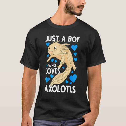 Just A Boy Who Loves Axolotls Mexican Salamander A T-shirt (Voorkant)