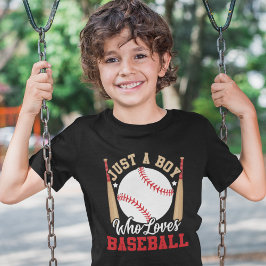 Just a boy who loves baseball kid baseball fan t-shirt