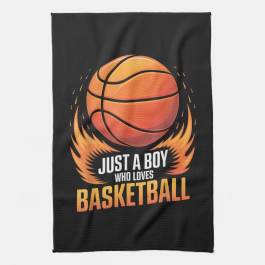 Just A Boy Who Loves Basketball Theedoek (Verticaal)