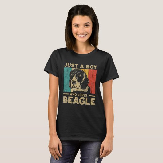 Just A Boy Who Loves Beagle for Boys T-shirt (Voorkant volledig)
