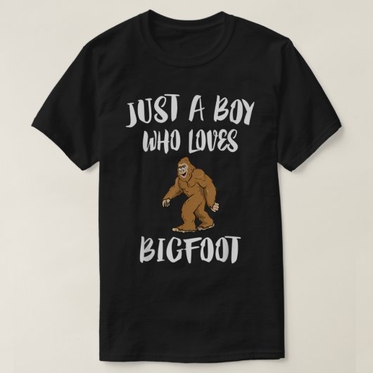 Just a Boy Who Loves Bigfoot T-shirt (Design voorkant)