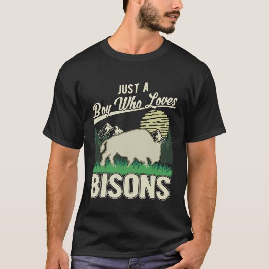 Just a boy who loves Bisons Water Buffalo Boy Buff T-shirt (Voorkant)
