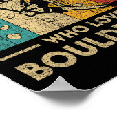 Just A Boy Who Loves Bouldering Funny Rock Climbin Poster (Hoek)