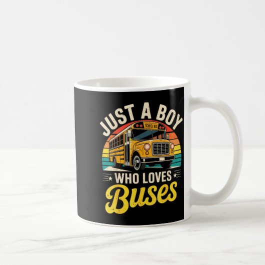 Just A Boy Who Loves Buses School Bus Driver Costu Koffiemok (Rechts)