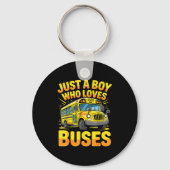 Just A Boy Who Loves Buses School Bus  Sleutelhanger (Voorkant)