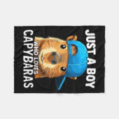 Just A Boy Who Loves Capybaras  Fleece Deken (Voorkant (Horizontaal))