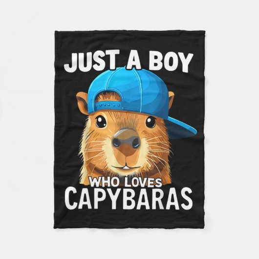 Just A Boy Who Loves Capybaras  Fleece Deken (Voorkant)