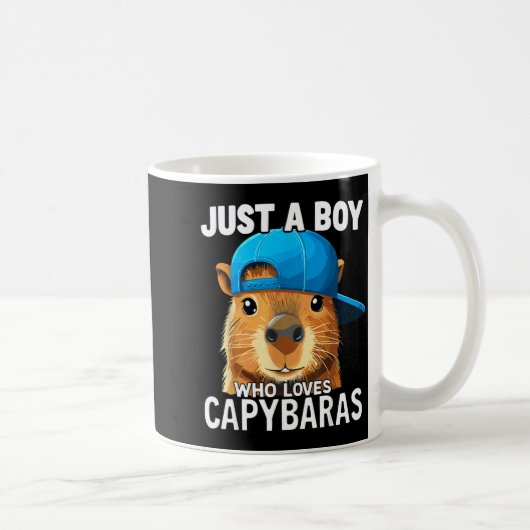 Just A Boy Who Loves Capybaras  Koffiemok (Rechts)