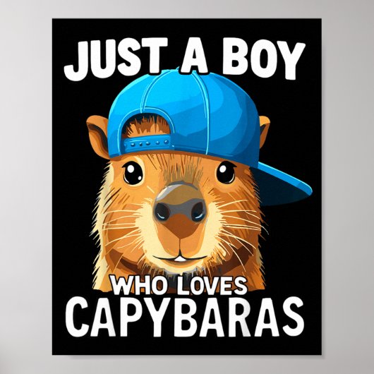 Just A Boy Who Loves Capybaras Poster (Voorkant)