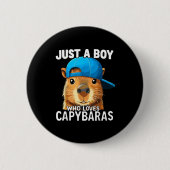 Just A Boy Who Loves Capybaras  Ronde Button 5,7 Cm (Voorkant)