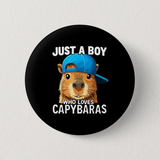 Just A Boy Who Loves Capybaras  Ronde Button 5,7 Cm (Voorkant)