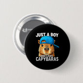 Just A Boy Who Loves Capybaras  Ronde Button 5,7 Cm (Voorkant /achterkant)