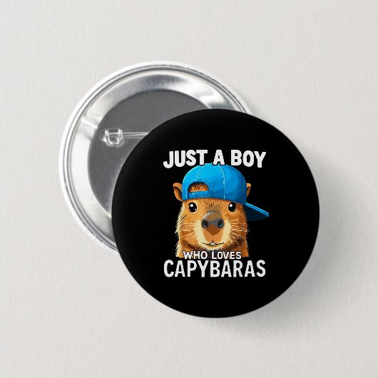 Just A Boy Who Loves Capybaras  Ronde Button 5,7 Cm (Voorkant /achterkant)