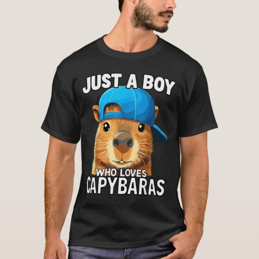 Just A Boy Who Loves Capybaras  T-shirt (Voorkant)