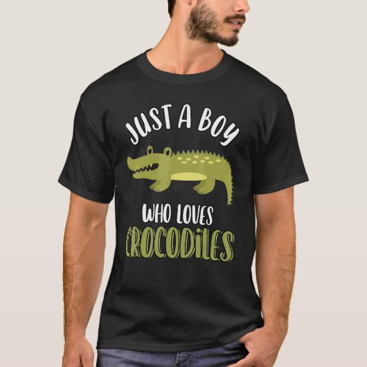 Just A Boy Who Loves Crocodiles   Cute Crocodile   T-shirt (Voorkant)