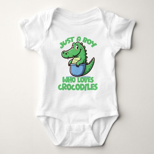 Just A Boy Who Loves Crocodiles Romper (Voorkant)