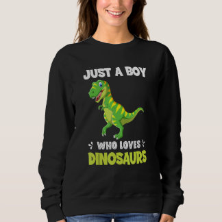Just A Boy Who Loves Dinosaurs Rawr Rex Dinosaur Trui