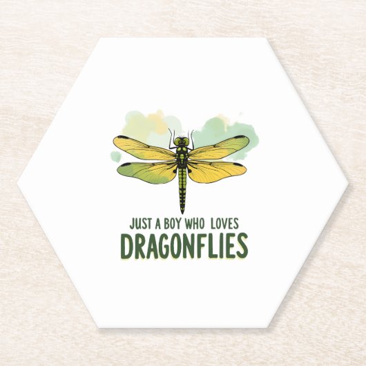 Just a Boy who loves Dragonflies. Dragonflies Drag Kartonnen Onderzetters (Voorkant)