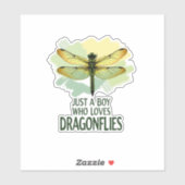 Just a Boy who loves Dragonflies. Dragonflies Drag Sticker (Vel)