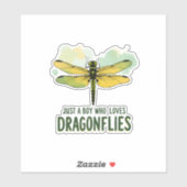 Just a Boy who loves Dragonflies. Dragonflies Drag Sticker (Vel)
