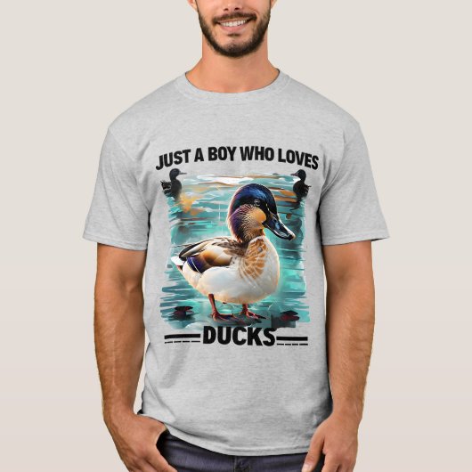 Just a Boy Who Loves Ducks - Duck Lover - T-shirt (Voorkant)