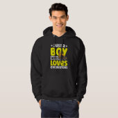Just a Boy Who Loves Excavators Construction Excav Hoodie (Voorkant volledig)