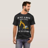 Just A Boy Who Loves Excavators Construction Vehic T-shirt (Voorkant volledig)