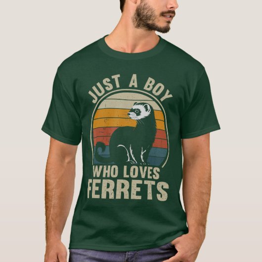 Just A Boy Who Loves Ferrets Recto Ferret Lover bo T-shirt (Voorkant)