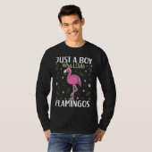 Just a Boy Who Loves Flamingos   Flamingo  Boys T-shirt (Voorkant volledig)