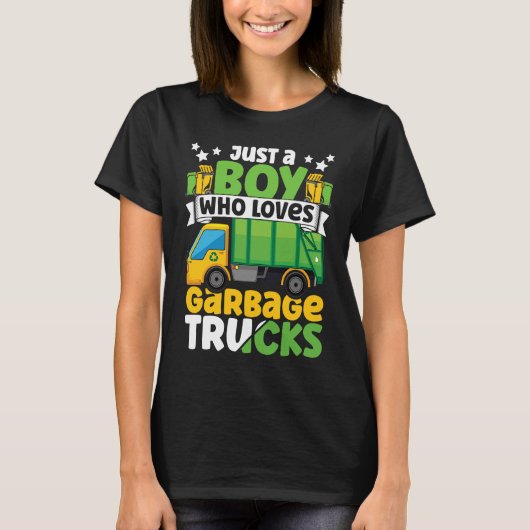Just A Boy Who Loves Garbage Trucks for Toddler Bo T-shirt (Voorkant)
