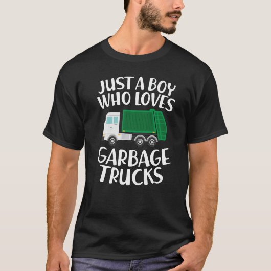 Just a Boy Who Loves Garbage Trucks Funny Garbage  T-shirt (Voorkant)