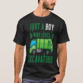 Just A Boy Who Loves Garbage Trucks funny idea 3 T-shirt (Voorkant)