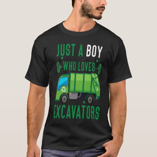 Just A Boy Who Loves Garbage Trucks funny idea 3 T-shirt (Voorkant)