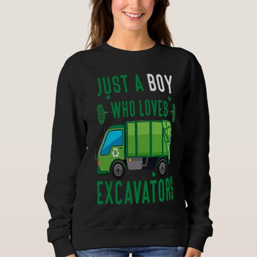 Just A Boy Who Loves Garbage Trucks funny idea 3 Trui (Voorkant)