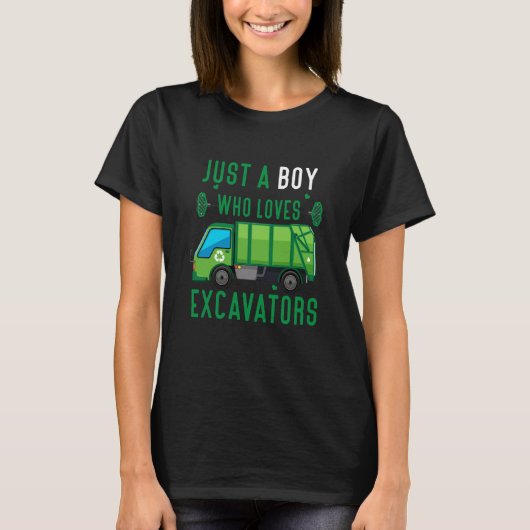 Just A Boy Who Loves Garbage Trucks idea  3 T-shirt (Voorkant)