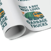 Just a Boy Who Loves Garbage Trucks Kids           Cadeaupapier (Rol Hoek)