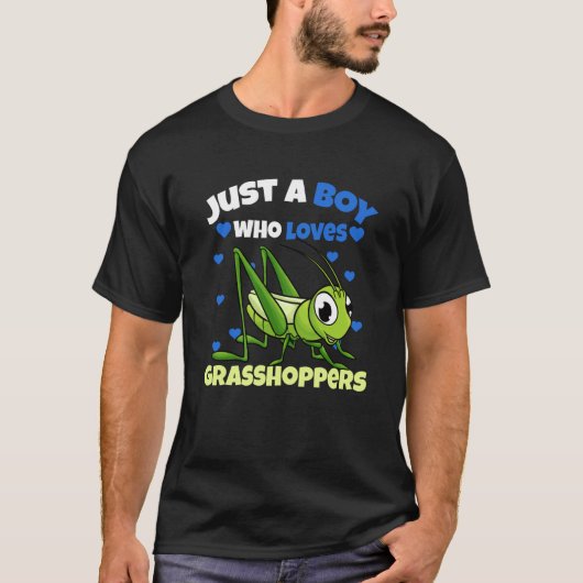 Just A Boy Who Loves Grasshoppers T-shirt (Voorkant)