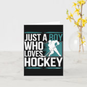 Just A Boy Who Loves Hockey  Kaart (Gele Bloem)