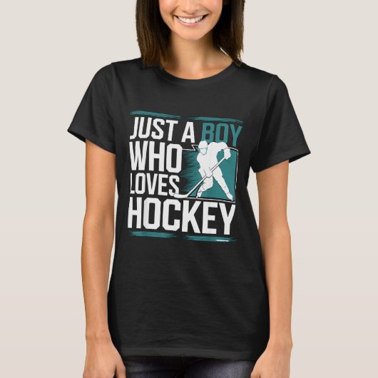 Just A Boy Who Loves Hockey  T-shirt (Voorkant)