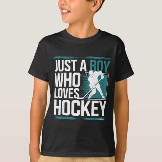 Just A Boy Who Loves Hockey  T-shirt (Voorkant)