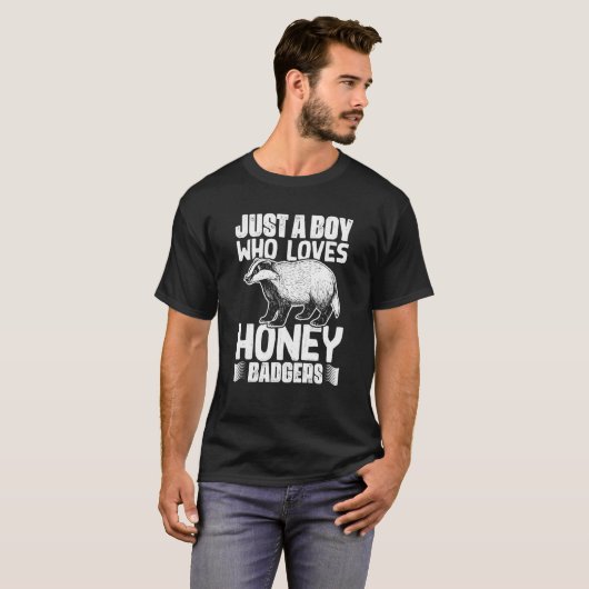 Just A Boy Who Loves Honey Badgers A Honey Badger T-shirt (Voorkant volledig)