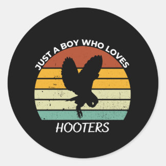 Just a Boy who loves hooters Ronde Sticker