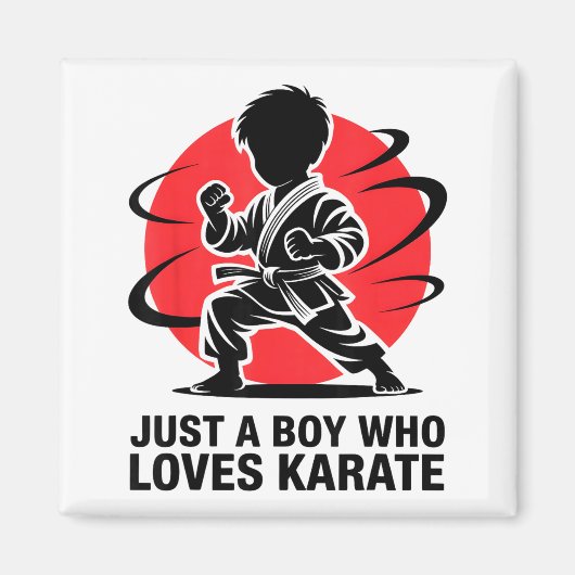 Just A Boy Who Loves Karate Martial Arts Karate Lo Magneet (Voorkant)