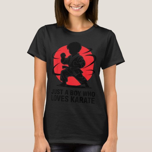 Just A Boy Who Loves Karate Martial Arts Karate Lo T-shirt (Voorkant)